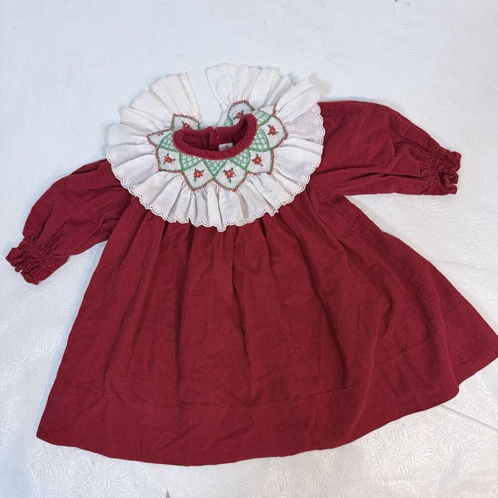 Vintage House of Hatten 3mo Red Smocked Dress